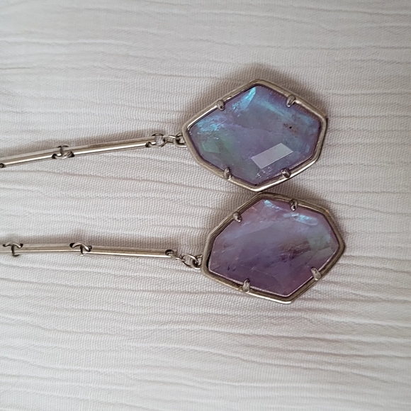 Kendra Scott (Charmian) Amethyst Dichroic Glass Statement Earrings - Picture 8 of 13